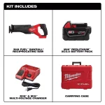 Milwaukee M18 FUEL 18V Brushless Reciprocating Saw Kit with 5.0 Ah Battery, Charger, and Case thumbnail 2