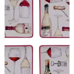 Certified International Napa 9 in. 2-Tier Multicolored Ceramic Wine Themed Serving Tray thumbnail 2