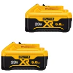 DEWALT 20V MAX XR Premium Lithium-Ion 6.0 Ah Battery Pack, 2-Pack thumbnail 1
