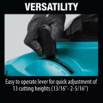 Makita 18V (36V) LXT Cordless Walk Behind Push Lawn Mower Kit, 17 in. Cutting Width, 5.0 Ah Batteries thumbnail 13