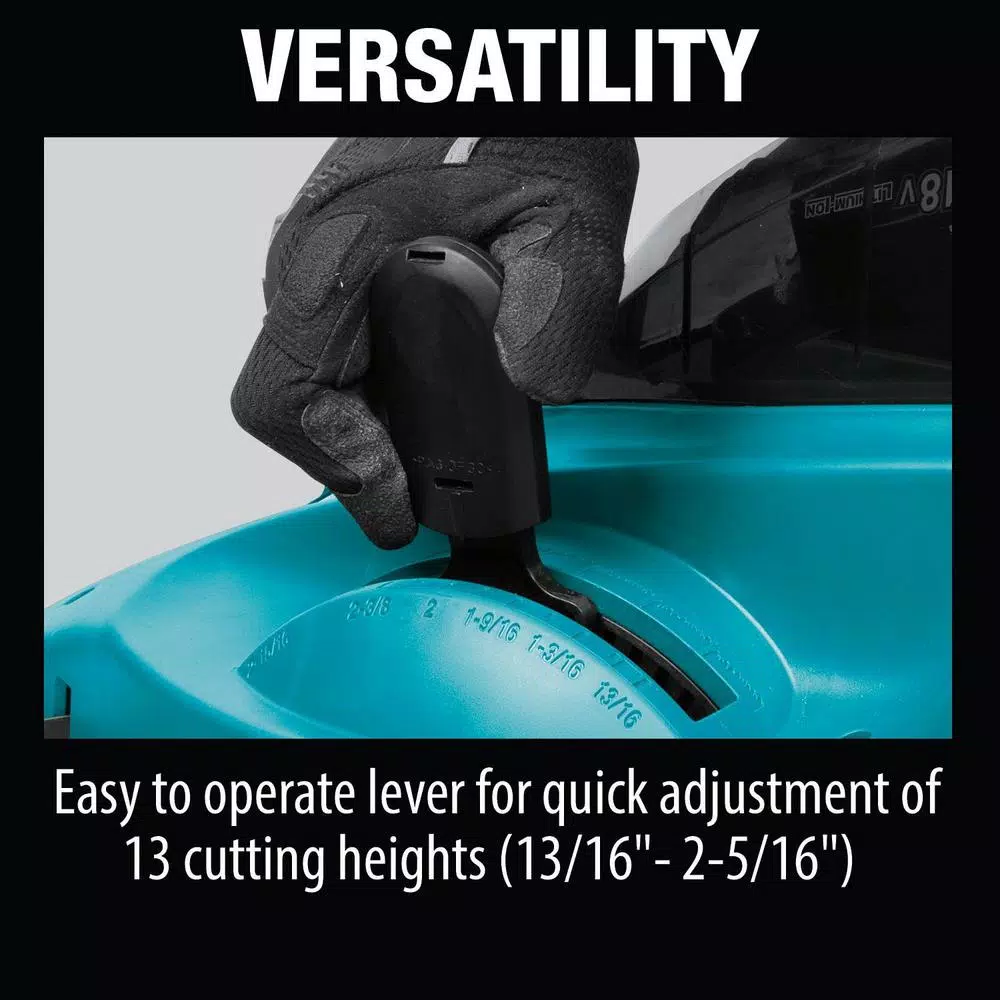 Makita 18V (36V) LXT Cordless Walk Behind Push Lawn Mower Kit, 17 in. Cutting Width, 5.0 Ah Batteries