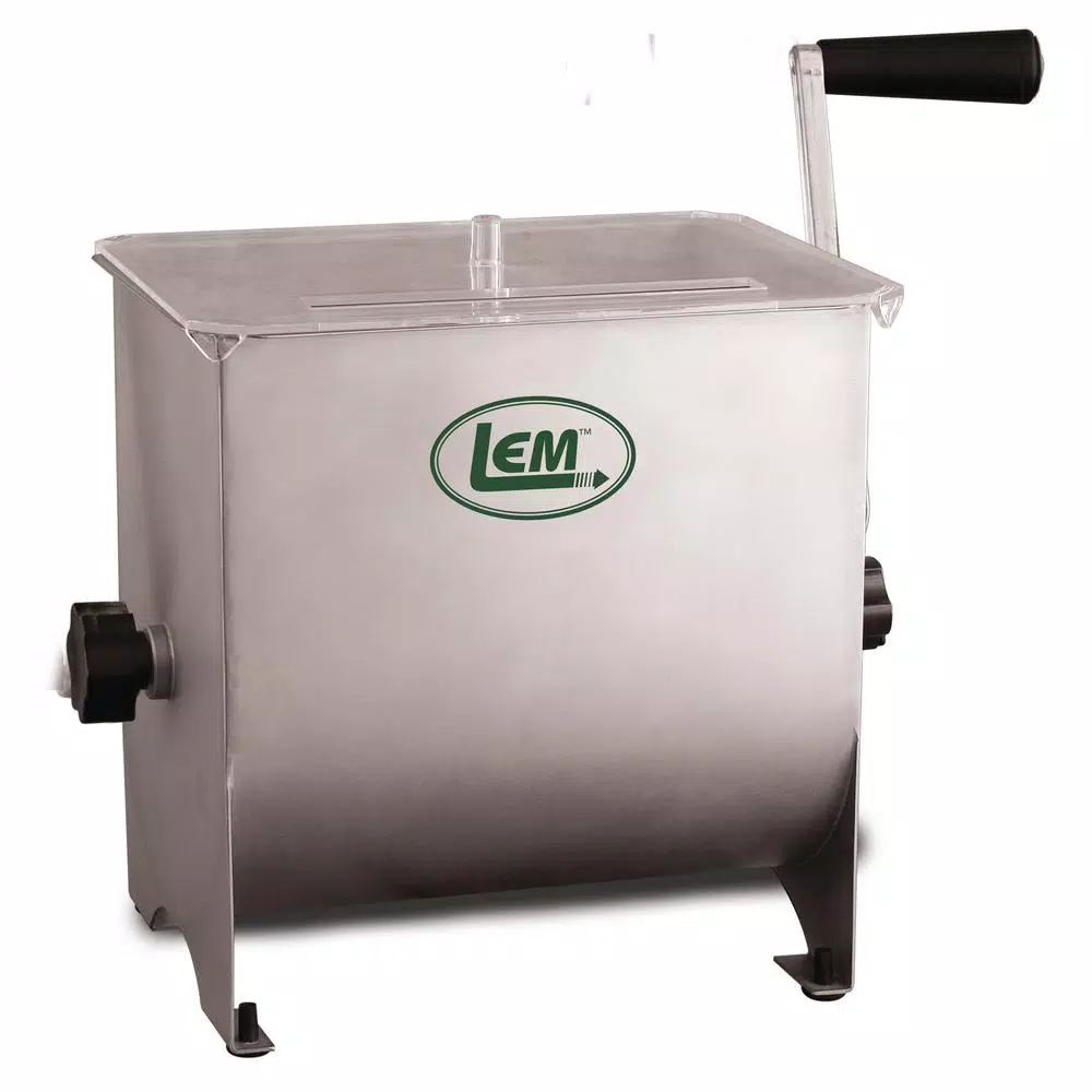 LEM 10 Qt. Manual Stainless Steel Meat Stand Mixer with 4 Paddles