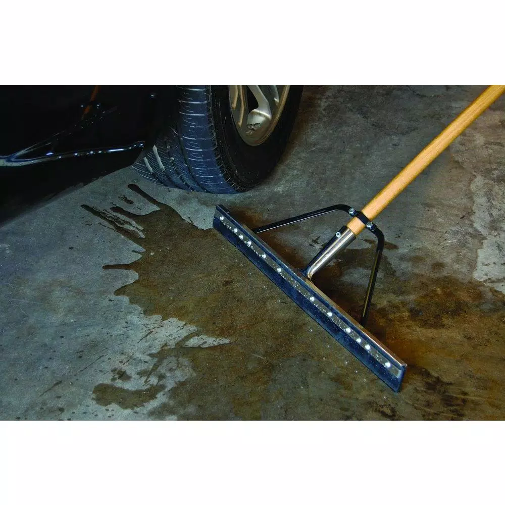 Quickie Professional 24 in. Floor Squeegee with 60 in. Hardwood Handle for Commercial and Residential Use