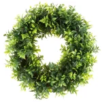 Pure Garden 11.5 in. Artificial Opal Basil Leaf Wreath, UV Resistant Green Decor thumbnail 1