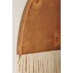 BrandtWorks 18 in. Wooden Round Fiber Art Wall Hanging - Bohemian Chic Handmade Cotton & Birch Wood Decor thumbnail 4