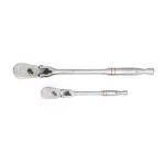 GEARWRENCH 90-Tooth Locking Flex Head Teardrop Ratchet Set, 1/4 in. and 3/8 in. Drive, 2-Piece thumbnail 1