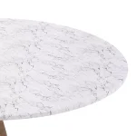 Brielle Home 48" White Marble Printed Cotton Fabric Fitted Table Cover thumbnail 6