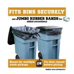 Plasticplace 65 Gallon Black Gusset Seal Trash Bags, 1.5 Mil Thick, 50 in. x 48 in. (100 Count Case) thumbnail 4