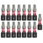 Milwaukee SHOCKWAVE T25 Torx 1 in. Impact Rated Steel Driver Bits, 15-Pack thumbnail 1