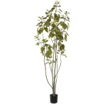 Vickerman 5 ft. Artificial Cotinus Coggygria Tree in Black Planter Pot thumbnail 2