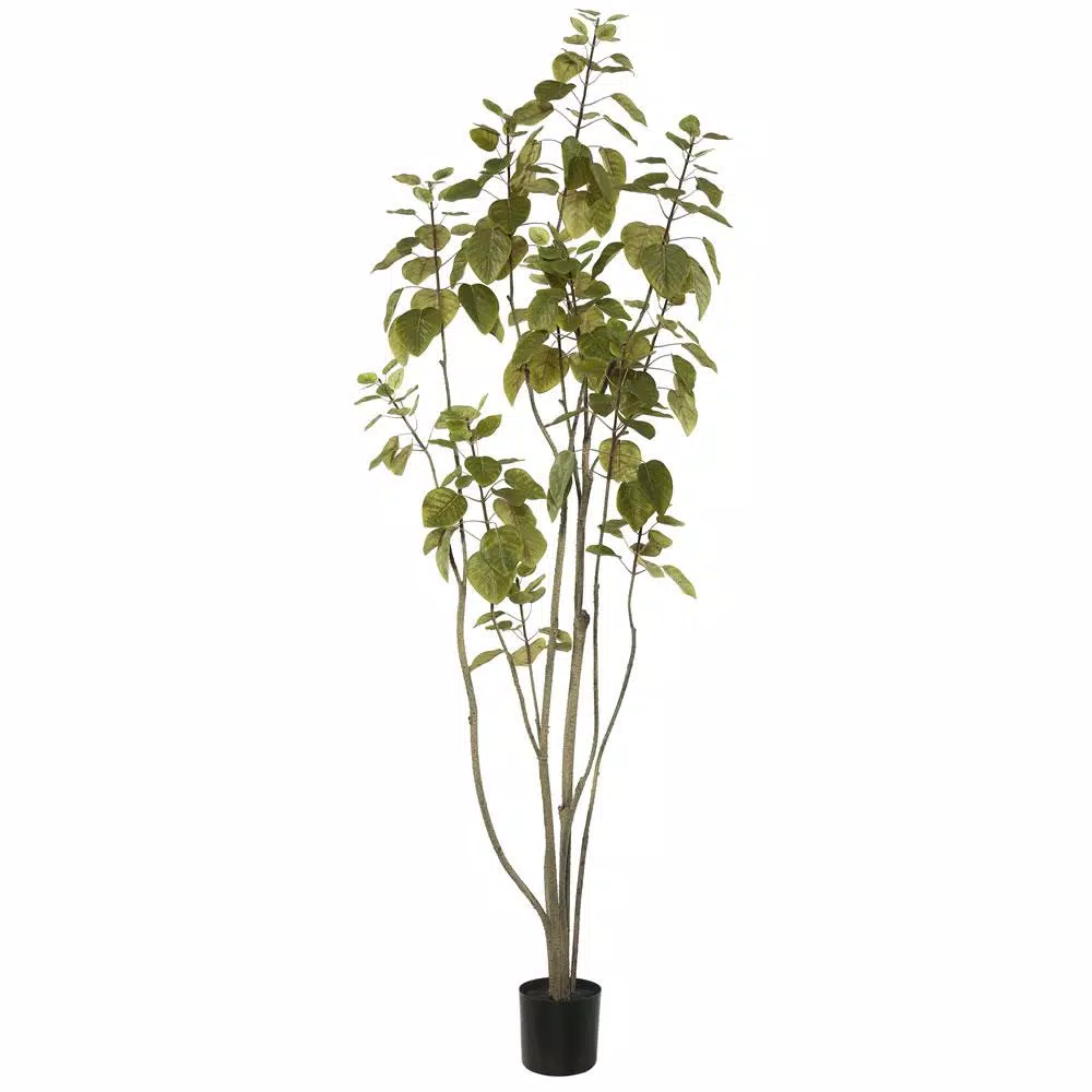 Vickerman 5 ft. Artificial Cotinus Coggygria Tree in Black Planter Pot