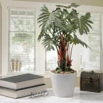 National Tree Company 21 in. Artificial Philodendron Plant in White Ceramic Pot thumbnail 4