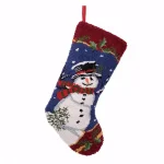 Glitzhome 19 in. Hooked Christmas Stocking with Snowman Design thumbnail 1