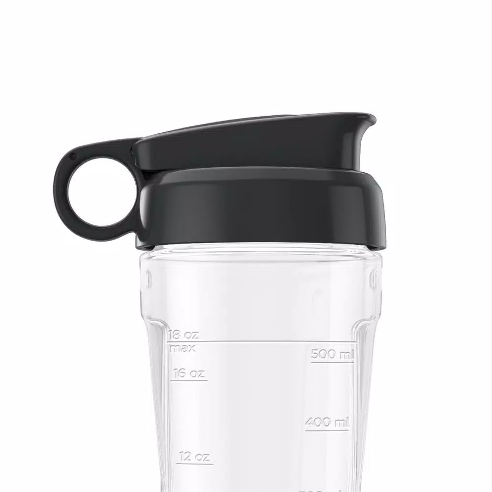 BLACK+DECKER Replacement 18 oz. Tritan Personal Blender Jar with Travel Lid, Black