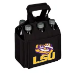 Picnic Time Louisiana State University Tigers 6-Bottle Insulated Neoprene Beverage Carrier, Black thumbnail 1