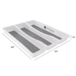 Lavish Home White Durable Plastic 3-Section Drawer Organizer for Kitchen and Craft Supplies thumbnail 3