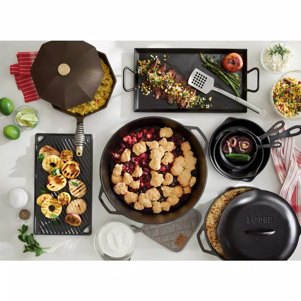FINEX 12 in. Cast Iron Skillet with Lid, Pre-Seasoned Handmade Cookware
