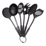Chef Buddy 6-Piece Kitchen Cookware Utensil Set with Hanging Ring, Black thumbnail 1