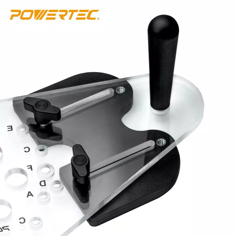 POWERTEC Universal Router Plate with Reversible Fence Kit for Edge Routing and Template Work