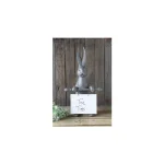 3R Studios 21 in. Grey Bunny Ceramic Message Board Statue - Farmhouse Decorative Sculpture thumbnail 1