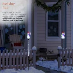 Alpine Corporation Solar Snowman Garden Stakes with Fiber Optic LED Lights, Set of 2 thumbnail 4