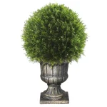 National Tree Company 27 in. Artificial Juniper Ball Topiary Tree in Decorative Gray Urn thumbnail 1