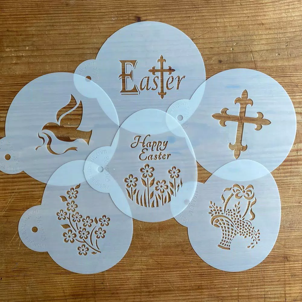 Designer Stencils Easter Sunday Cookie Stencil Bundle - 6 Pattern Set for Decorating