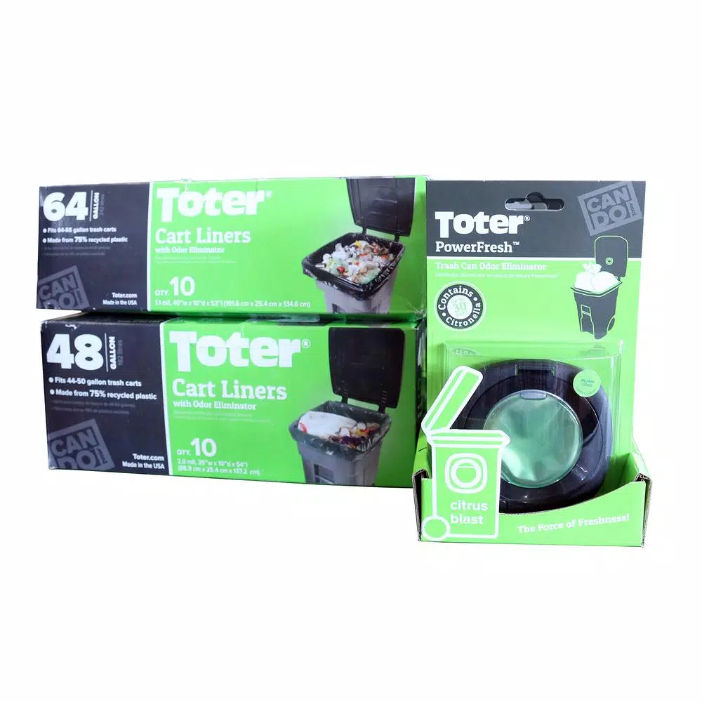 Toter PowerFresh Trash Can Odor Eliminator Automatic Air Freshener Refills, Fresh Citrus & Citronella (2-Pack)