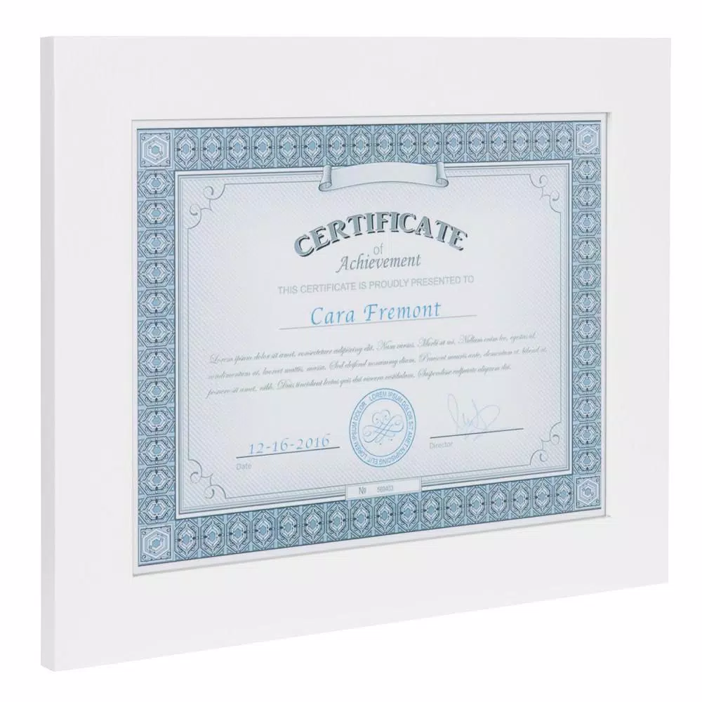 DesignOvation Museum 8.5 x 11 in. White Document Frames, Set of 4