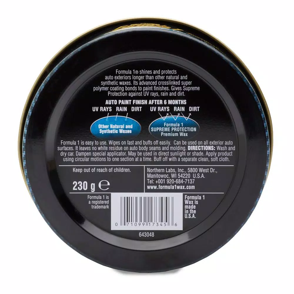Formula 1 Supreme Protection Premium Paste Wax with Micro-Polishing Technology