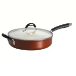 Tramontina Gourmet Deluxe 11 in. Aluminum Ceramic Nonstick Skillet with Glass Lid, Copper thumbnail 1