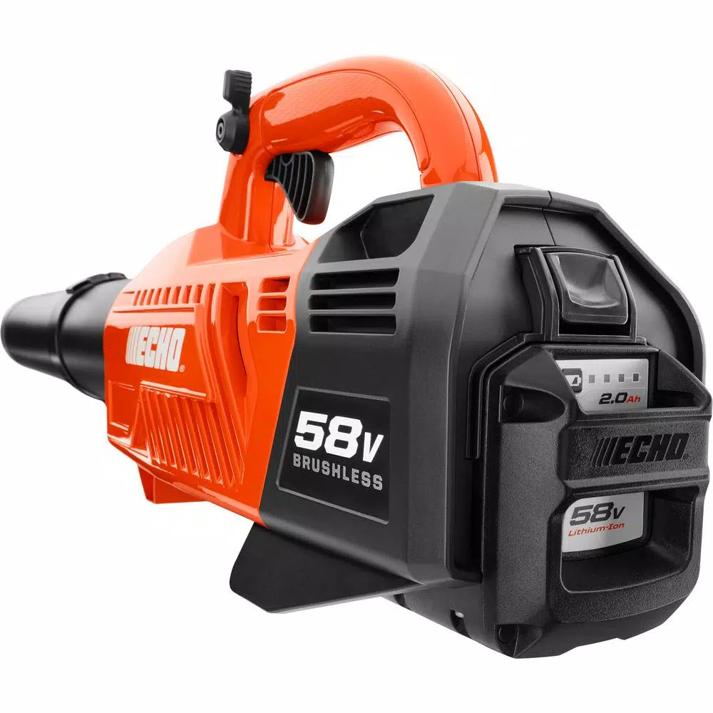 ECHO 58V Cordless Brushless Handheld Blower, 550 CFM, 145 MPH, Includes 2Ah Battery & Charger