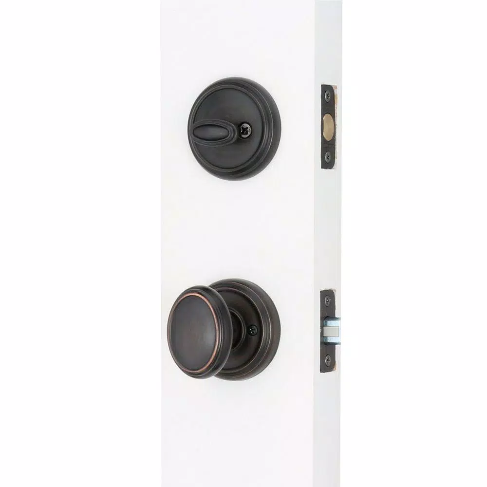 Baldwin Prestige Bighorn Single Cylinder Venetian Bronze Handleset with Carnaby Knob and SmartKey Security