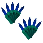 Brite Star 100-Light Blue Mini Christmas Lights, Incandescent, Green Wire (Box of 2) thumbnail 1