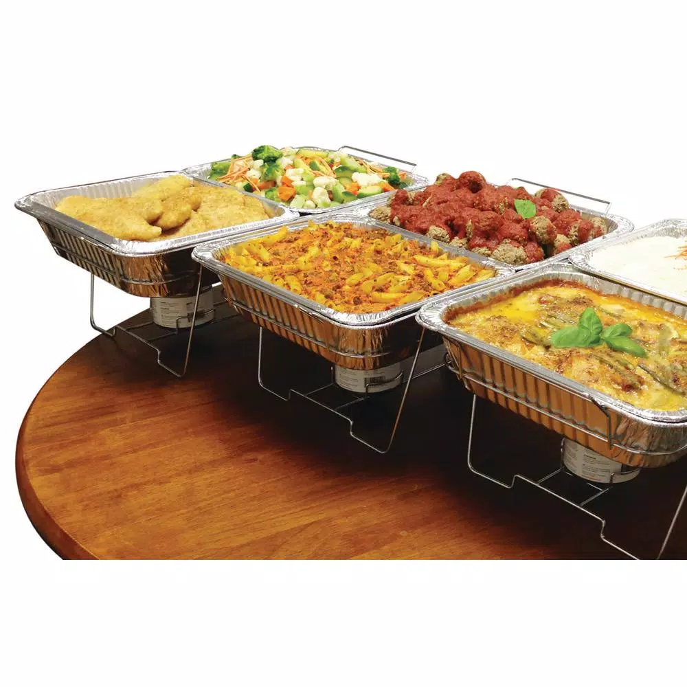 Unbranded SERVE-RITE 30-Piece Aluminum Multi-Buffet Chafing Dish Set, 8 Qt. Capacity