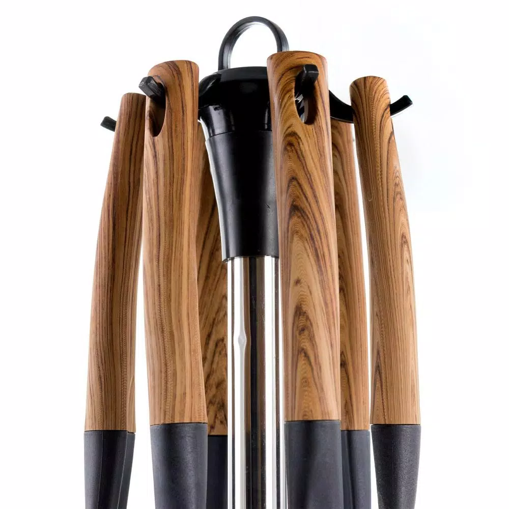 MegaChef 7-Piece Nylon Kitchen Utensil Set with Wood Design Finish