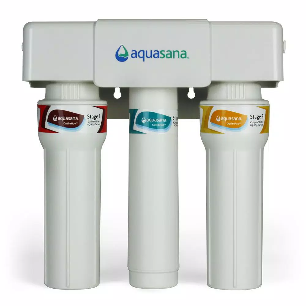 Aquasana OptimH2O Reverse Osmosis Claryum Under-Counter Water Filtration System with Chrome Faucet