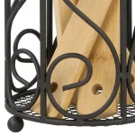 Unbranded Scroll Collection Black Steel Utensil Holder with Mesh Bottom and Non-Skid Feet thumbnail 3
