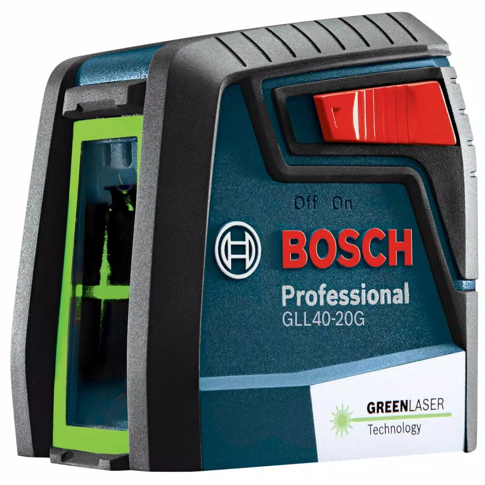 Bosch GLL40-20G VisiMax Green Beam Self-Leveling Cross Line Laser, 40 ft.