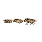 Home Decorators Collection Black and Natural Water Hyacinth Wicker Tray Set, 3-Piece Rectangle thumbnail 2