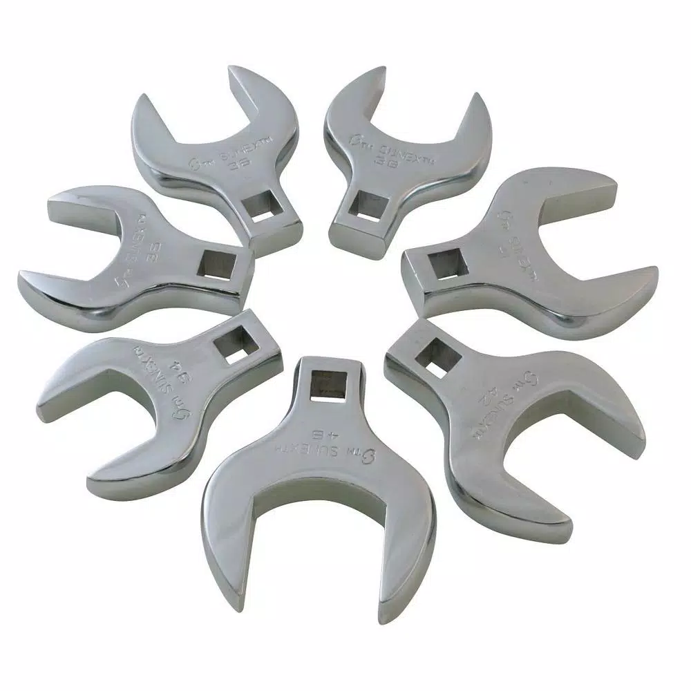 SUNEX TOOLS 1/2 in. Drive Jumbo Metric Crowfoot Wrench Set, 7-Piece
