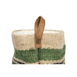3R Studios Handwoven Jute Decorative Baskets with Green Stripes, Set of 2 thumbnail 6