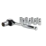 Klein Tools 1/4 in. Drive 13-Piece Socket Wrench Set with Hinged Metal Storage Box thumbnail 4