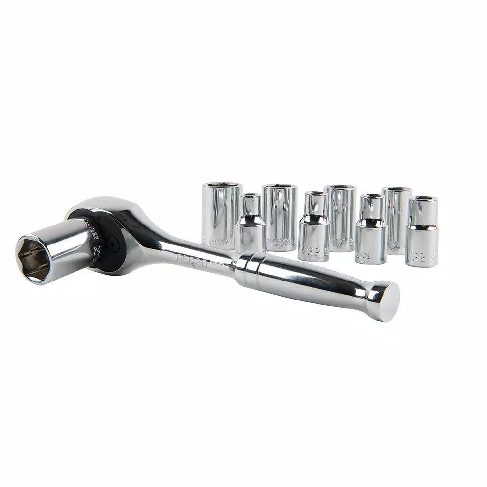 Klein Tools 1/4 in. Drive 13-Piece Socket Wrench Set with Hinged Metal Storage Box