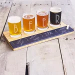 Cathy's Concepts Bamboo and Slate Craft Beer Tasting Flight Set with 4 Engraved 5.5 oz. Taster Glasses thumbnail 7
