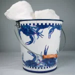 Golden Rabbit Blue Crab Decorative Steel Pail, 2 qt. Multi-Purpose Container thumbnail 4