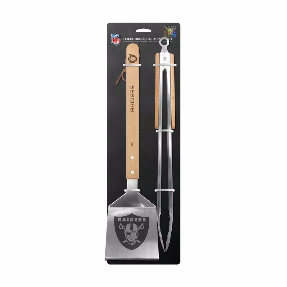 sportsvault The Sports Vault Oakland Raiders 2-Piece BBQ Utensil Set