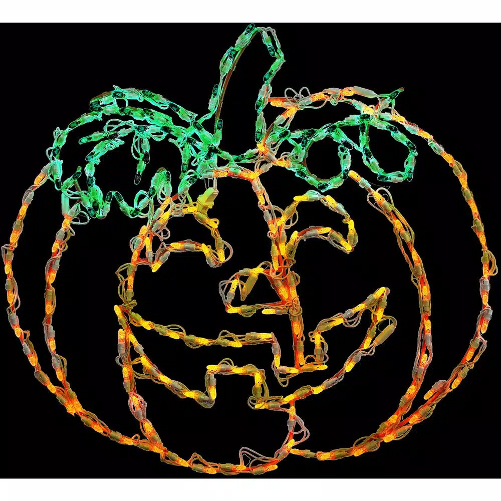 Haunted Hill Farm Happy Jack-O-Lantern LED Halloween Light, Indoor/Outdoor Pumpkin Decor