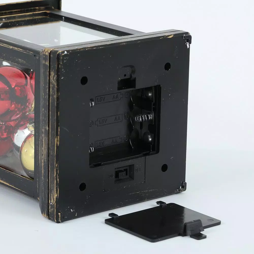 Winsome House 10-Light RGB Color Changing LED Square Holiday Lantern with Christmas Ornaments