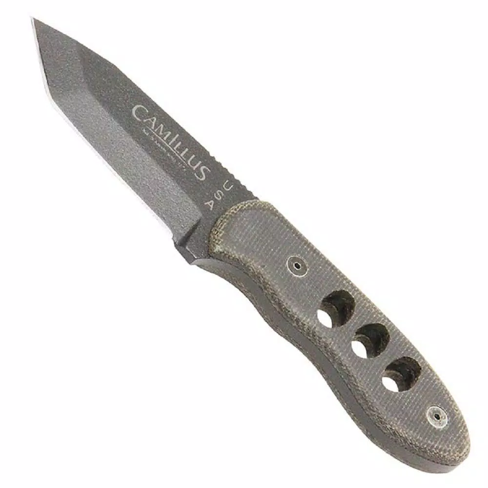 Camillus Choker 5.5 in. Tanto Fixed Blade Knife with Kydex Sheath and Neck Chain